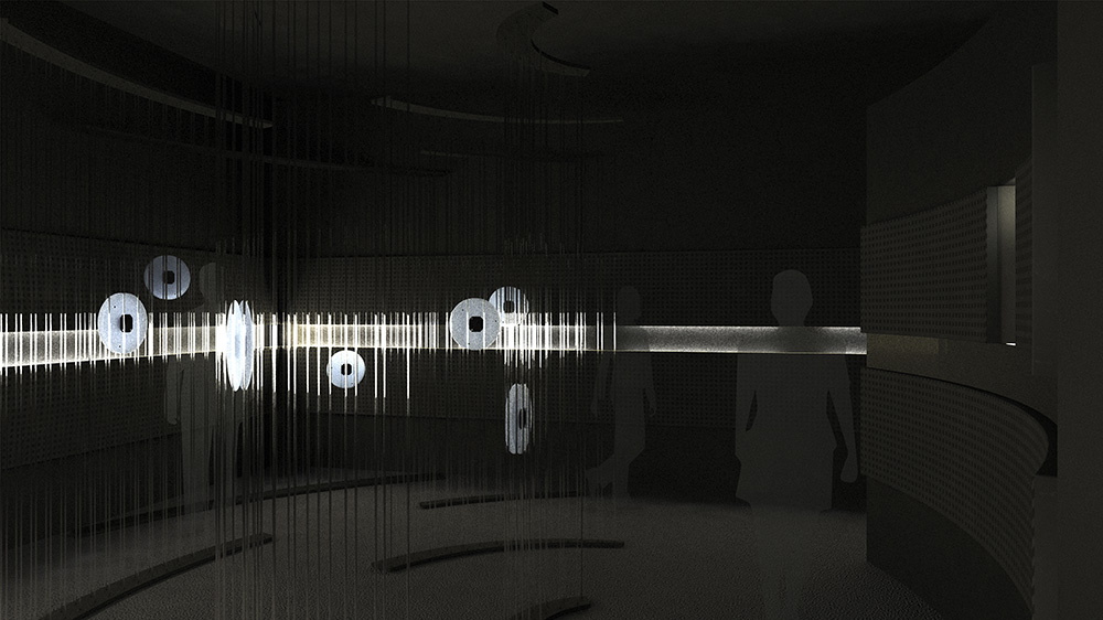 Scénographie 3D de l'exposition « L'air du temps », du Musée d'ethnographie de Genève